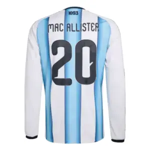 Alexis Mac Allister 2026 Argentina Long Sleeve Home Jersey Back