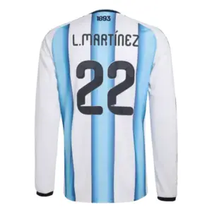 Lautaro Martinez 2026 Argentina Long Sleeve Home Jersey Back